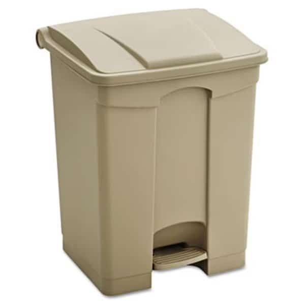 Large Capacity Plastic Step-On Receptacle  17 gal  Tan
