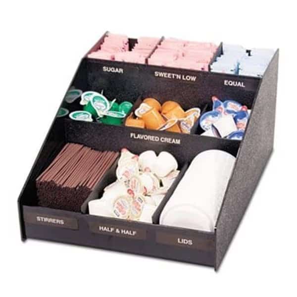 Vertiflex VFCC-1200 Horizontal Condiment Organizer  12w x 16d x 7.5h  Black