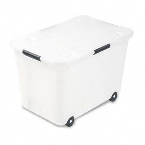 Rolling Storage Box  Clear  15-Gallon Size