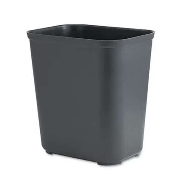 Fire-Resistant Wastebasket  Rectangular  Fiberglass  7 gal  Black