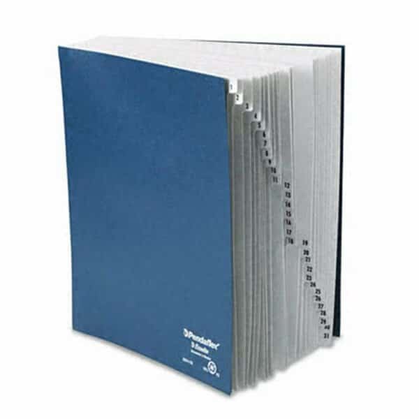 Desk File 1-31 Index Letter Size Acrylic-Coated Pressboard Black/Blue