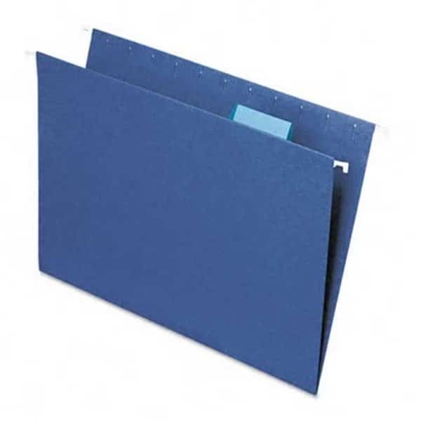 Hanging File Folders- 1/5 Tab- 11 Point Stock- Letter- Navy- 25/Box