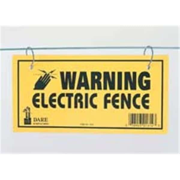Dare Products Electric Fence Warning Sign 3 Yellow - 1614-3