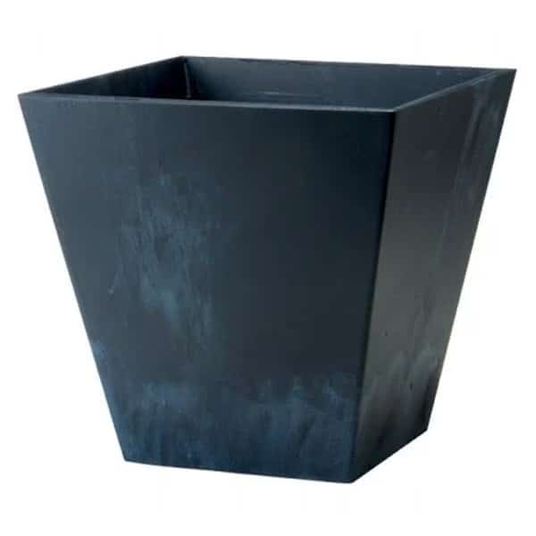 Novelty 12 in. Square Ella Black Planter