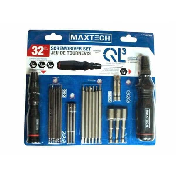 32-Piece Ql3 Screwdriver Set, Maxtech Consumer Products, Mfr#: 16013MX