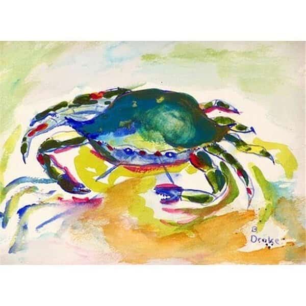 Betsy Drake DM267 Teal Crab Doormat 18 x 26