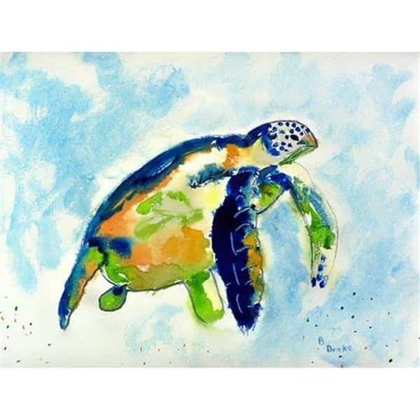 Betsy Drake DM134 Blue Sea Turtle Doormat 18 x 26