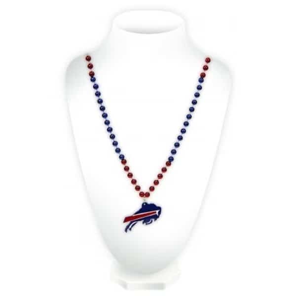 Buffalo Bills Beads with Medallion Mardi Gras Style