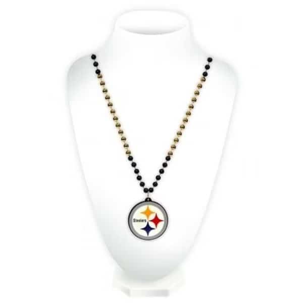 Pittsburgh Steelers Beads with Medallion Mardi Gras Style