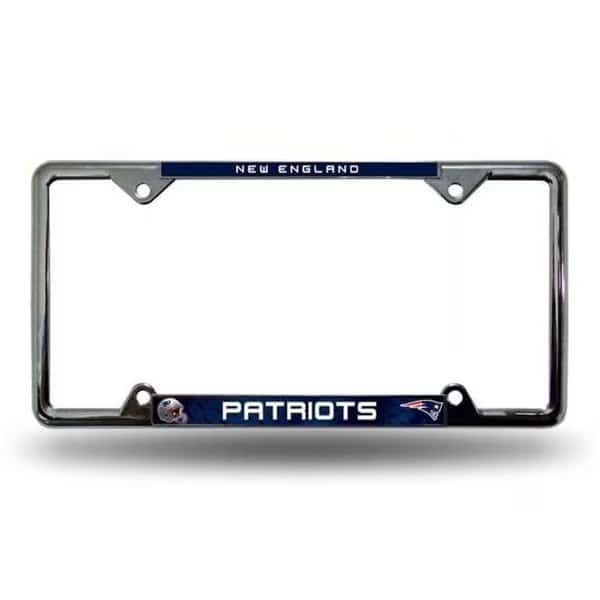 New England Patriots License Plate Frame Chrome EZ View