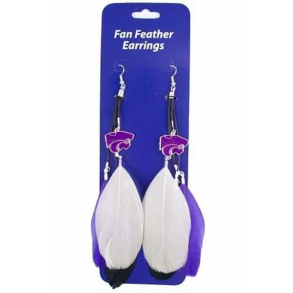 Kansas State Wildcats Team Color Feather Earrings