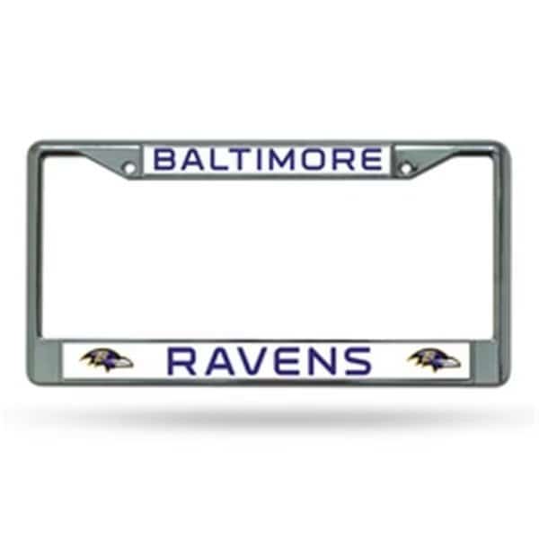 Baltimore Ravens License Plate Frame Chrome, Rico Industries, Mfr#: 9474638165