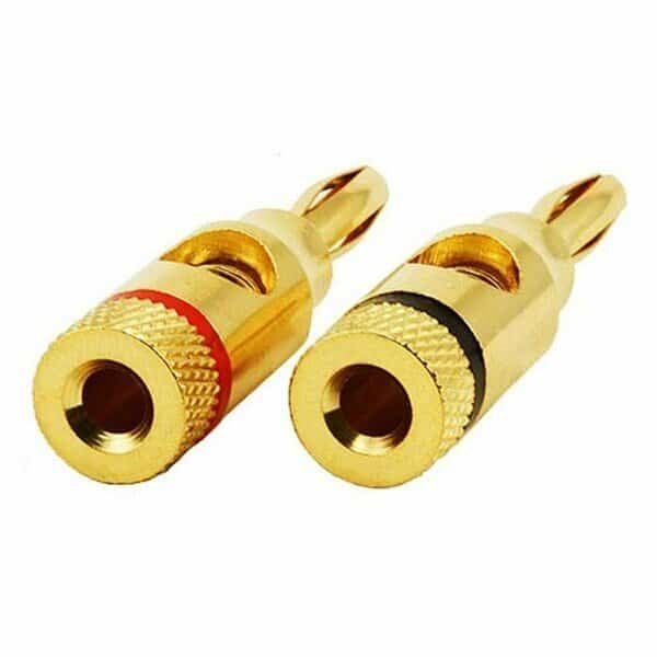1 PAIR OF High-Quality Copper Speaker Banana Plugs- Open Screw Type