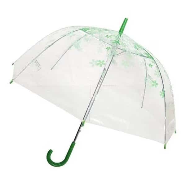 Conch Umbrellas 1260YH Green Trim Clear Umbrella; Green