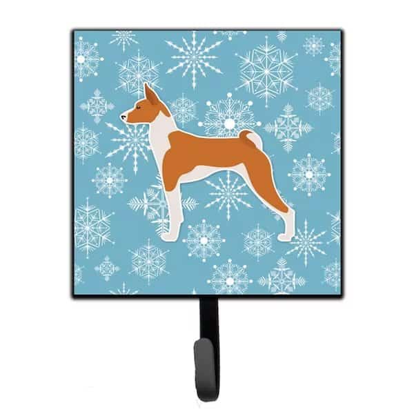 Winter Snowflake Basenji Leash or Key Holder