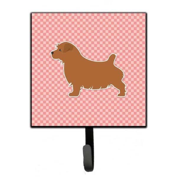 Norfolk Terrier Checkerboard Pink Leash or Key Holder
