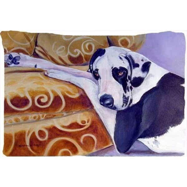 Carolines Treasures 7162PILLOWCASE 20.5 x 30 in. Harlequin Natural Great Dane Moisture Wicking Fabric Standard Pillowcase