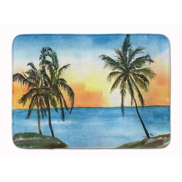 Palm Tree Machine Washable Memory Foam Mat