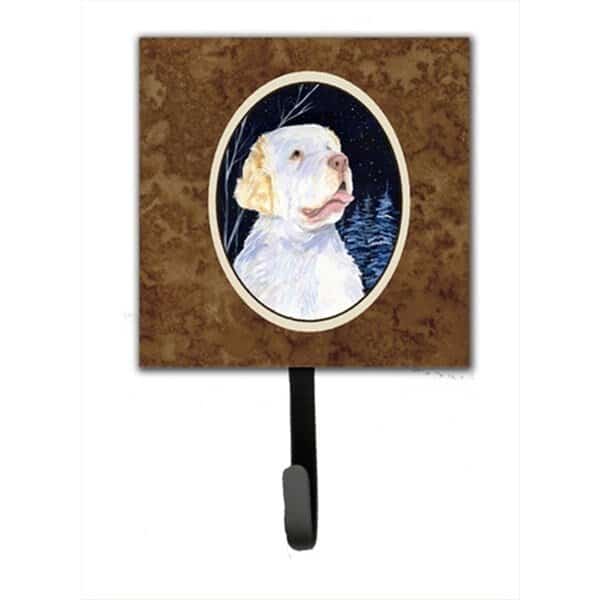 Starry Night Clumber Spaniel Leash Holder Or Key Hook