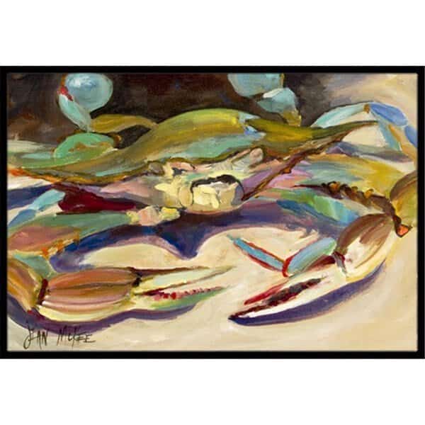 Blue Crab Tail Fin Indoor & Outdoor Mat24 x 36 in.