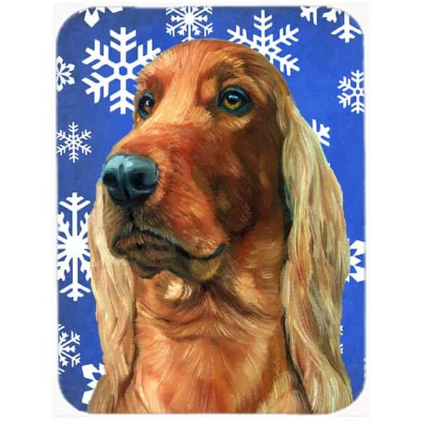 Irish Setter Winter Snowflakes Holiday Mouse Pad- Hot Pad and Trivet
