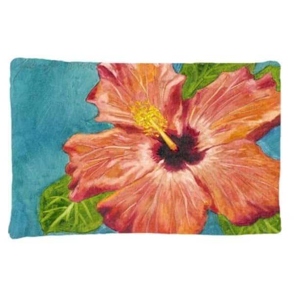 Coral Hibiscus by Malenda Trick Fabric Standard Pillowcase