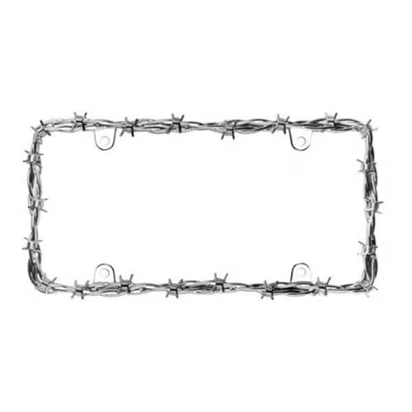 Barbed Wire II License Plate Frame; Chrome