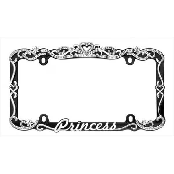 Cruiser Accessories 22635 Princess License Plate Frame; Chrome With Black