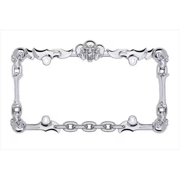 Cruiser Accessories 25231 Skull & Bone License Plate Frame; Chrome