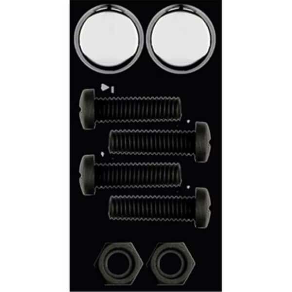 Cruiser Accessories Fasteners- Black Nylon With Chrome Caps