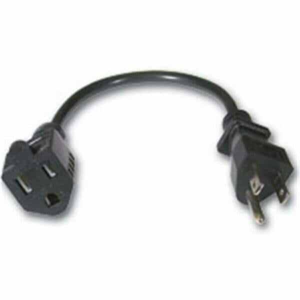 Extension Cord, 18 AWG, 1 Outlets, 5-15R, 5-15P, 1 ft