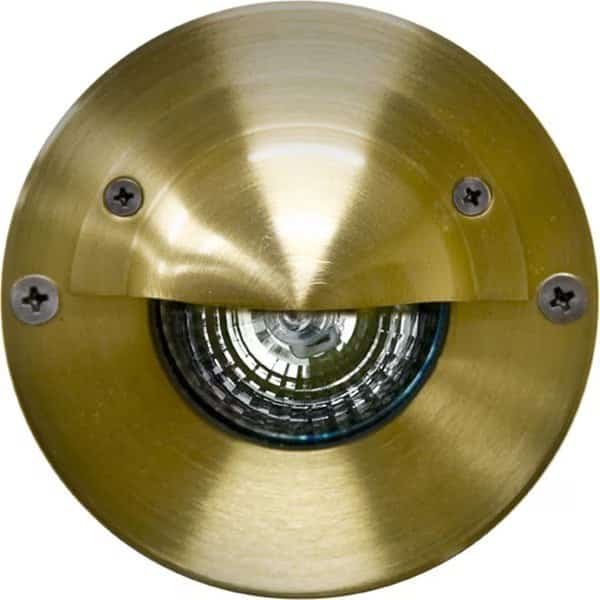 Solid Brass In-Ground Well Light with Eyelid; Brass
