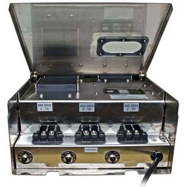 Dabmar Lighting LVT700-SS Magnetic 700 Watt Low Voltage Transformer with Digital Timer and Photocell; Stainless Steel