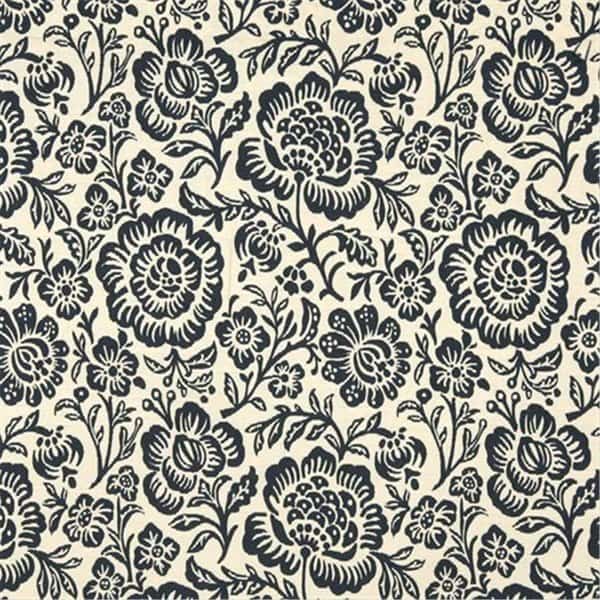54 in. Wide Navy Blue And Beige Floral Matelasse Reversible Upholstery Fabric