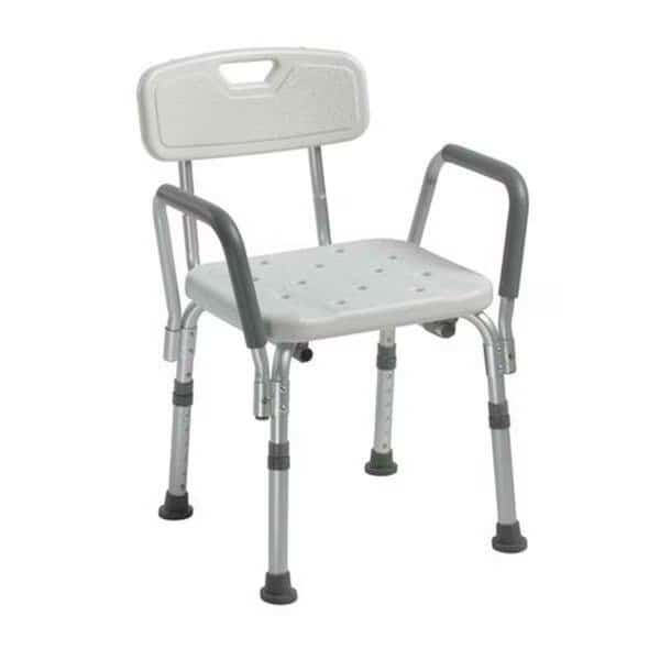 Knock Down Bath Bench With Back And Padded Arms