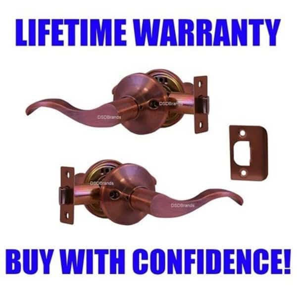 Constructor Prelude Passage Lever Door Lock with Knob Handle Lockset; Antique Copper