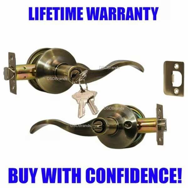 Prelude Entry Lever Door Lock with Knob Handle Lockset- Antique Bronze