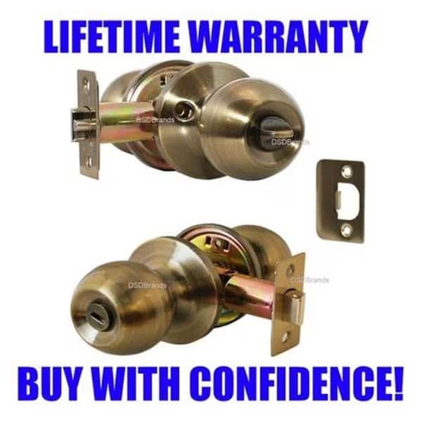 Constructor Chronos Privacy Door Lever Lock Set Knob Handle Set; Antique Bronze