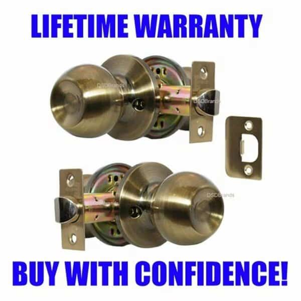 Chronos Passage Door Lever Lock Set Knob Handle Set- Antique Bronze