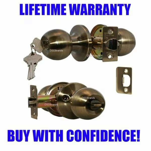 Chronos Entry Door Lever Lock Set Knob Handle Set- Antique Bronze