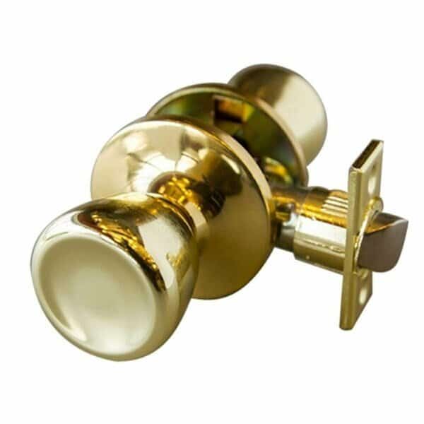 Terrace 6 Way Latch Passage Door Knob, Polished Brass
