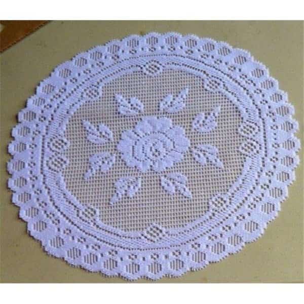Tapestry Trading 652W8 8 in. European Lace Doily; White