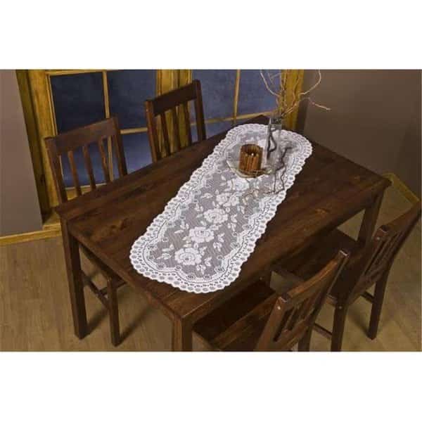 16 x 46 in. European Lace Table Runner, Ivory