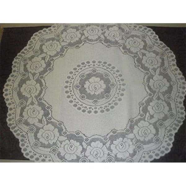 Tapestry Trading 652I36 36 in. European Lace Table Topper; Ivory
