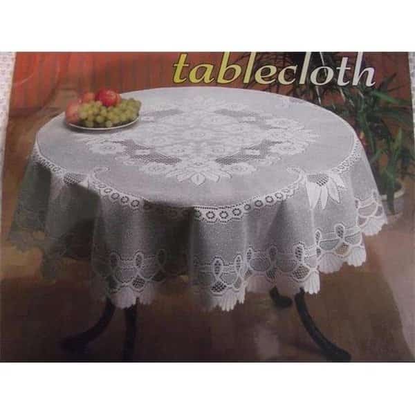 Tapestry Trading 558W68100 60 x 100 in. European Lace Table Cloth; White