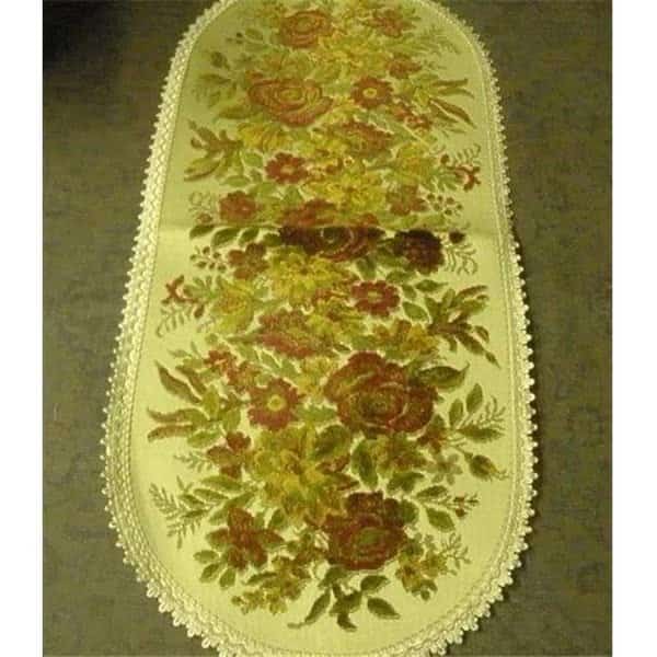 Tapestry Trading BA1430R 14 x 30 in. Begium Table Runner Baroque; Red