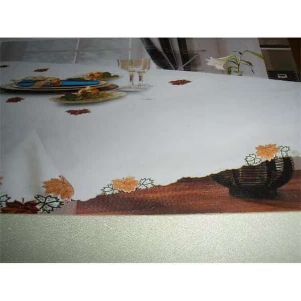 Tapestry Trading ZC0800265-60120 60 x 120 in. Embroidered Harvest Leaves Cutwork Table Cloth
