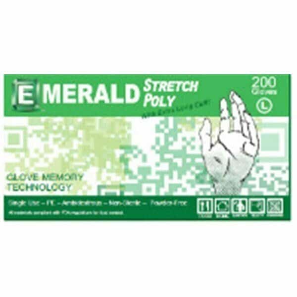 Disposable Gloves, Poly Stretch, L, 1000 PK