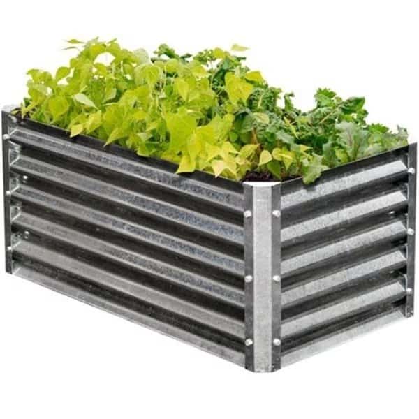 EarthMark MGB-H042 Alto Series 22 x 40 x 17 in. Rectangle Galvanized Metal Raised Garden Bed