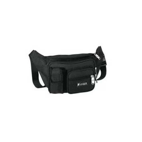 Everest 044MDH-BK 14 in. Wide Multiple Pocket Waist Fanny Pack